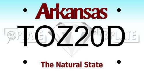 TOZ20D Arkansas License Plate
