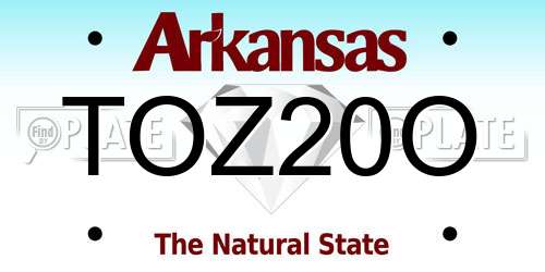 TOZ20O Arkansas License Plate