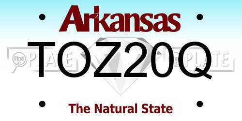 TOZ20Q Arkansas License Plate