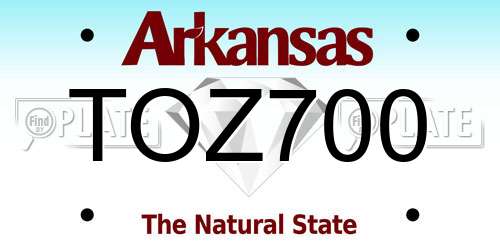 TOZ700 Arkansas License Plate