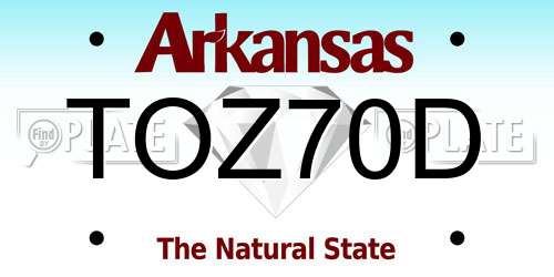 TOZ70D Arkansas License Plate