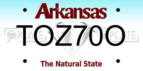TOZ70O Arkansas License Plate