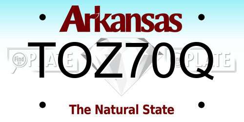 TOZ70Q Arkansas License Plate