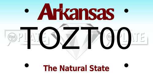 TOZT00 Arkansas License Plate