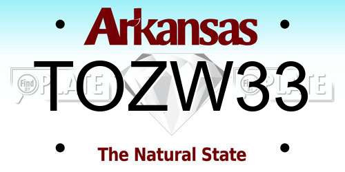 TOZW33 Arkansas License Plate