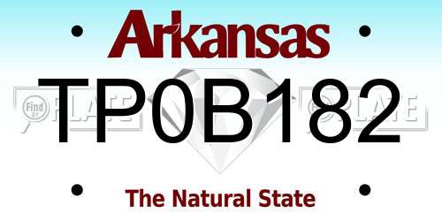 TP0B182 Arkansas License Plate