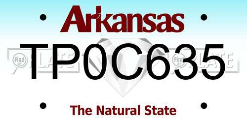 TP0C635 Arkansas License Plate