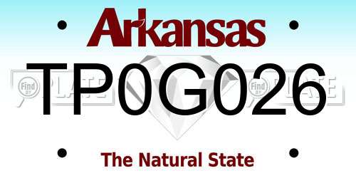 TP0G026 Arkansas License Plate