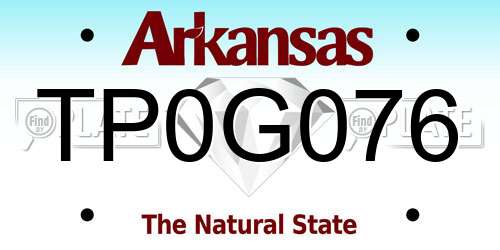 TP0G076 Arkansas License Plate