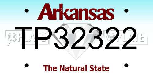 TP32322 Arkansas License Plate