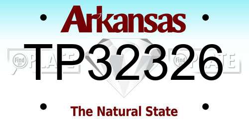 TP32326 Arkansas License Plate