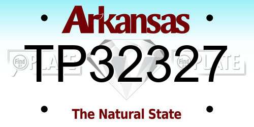 TP32327 Arkansas License Plate