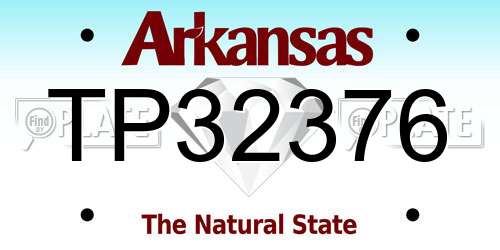 TP32376 Arkansas License Plate