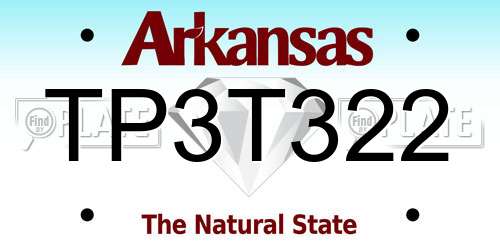 TP3T322 Arkansas License Plate