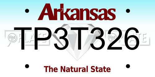 TP3T326 Arkansas License Plate