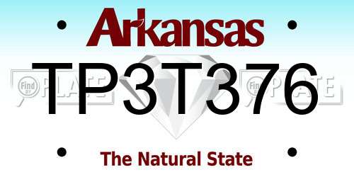 TP3T376 Arkansas License Plate