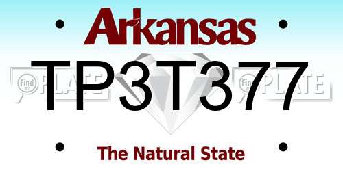 TP3T377 Arkansas License Plate