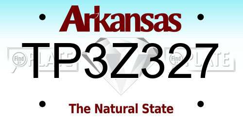 TP3Z327 Arkansas License Plate