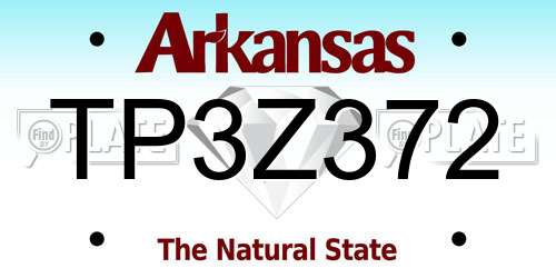 TP3Z372 Arkansas License Plate