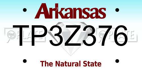 TP3Z376 Arkansas License Plate