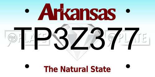TP3Z377 Arkansas License Plate