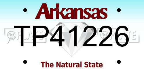 TP41226 Arkansas License Plate