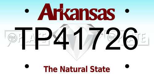 TP41726 Arkansas License Plate