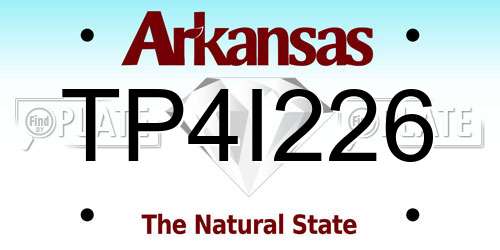 TP4I226 Arkansas License Plate