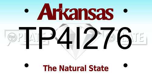 TP4I276 Arkansas License Plate