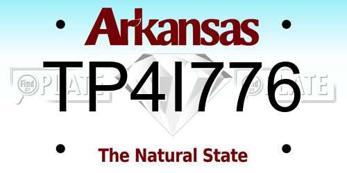TP4I776 Arkansas License Plate