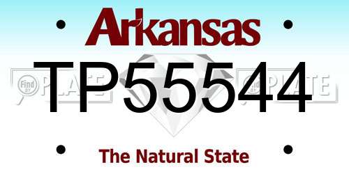 TP55544 Arkansas License Plate