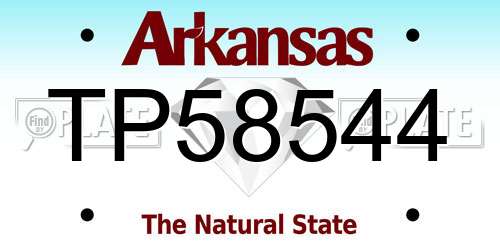 TP58544 Arkansas License Plate