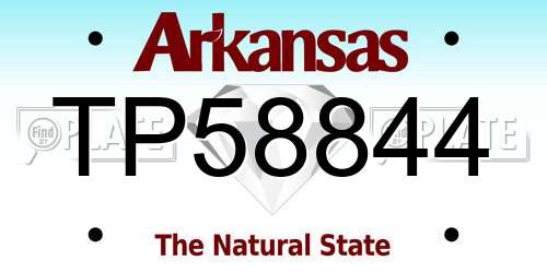 TP58844 Arkansas License Plate