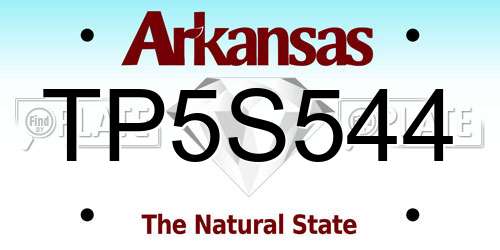 TP5S544 Arkansas License Plate