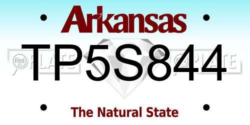 TP5S844 Arkansas License Plate