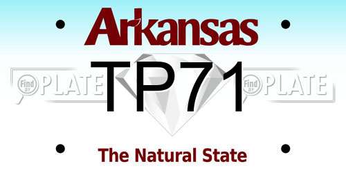 TP71 Arkansas License Plate
