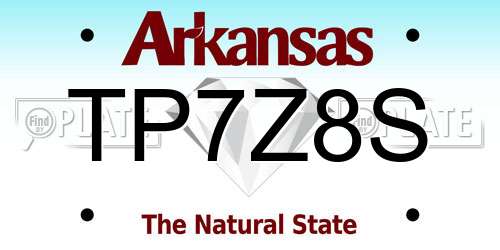 TP7Z8S Arkansas License Plate