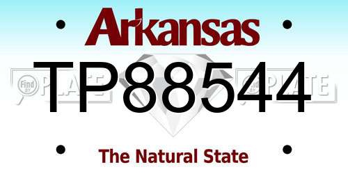 TP88544 Arkansas License Plate