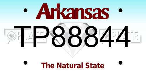 TP88844 Arkansas License Plate