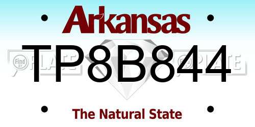 TP8B844 Arkansas License Plate