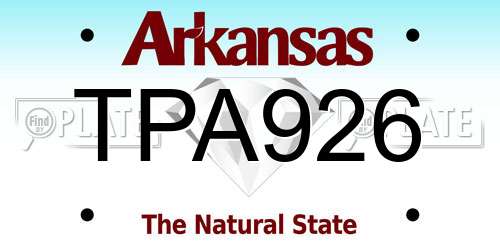 TPA926 Arkansas License Plate