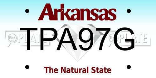 TPA97G Arkansas License Plate
