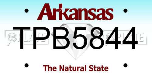 TPB5844 Arkansas License Plate