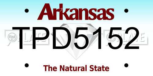 TPD5152 Arkansas License Plate