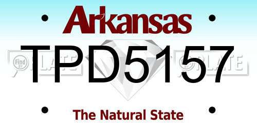 TPD5157 Arkansas License Plate