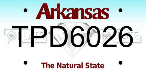 TPD6026 Arkansas License Plate
