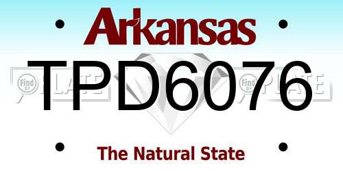 TPD6076 Arkansas License Plate
