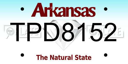 TPD8152 Arkansas License Plate