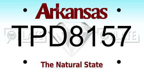 TPD8157 Arkansas License Plate