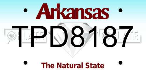 TPD8187 Arkansas License Plate